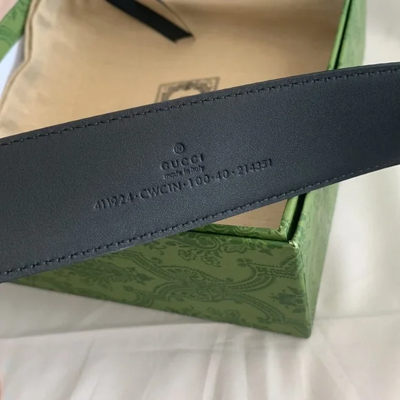 Gucci Black Monogram Belt